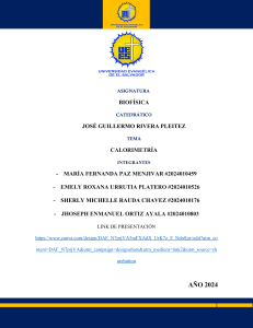 Calorimetría y Dinámica de Gases: Presentación de Biofísica