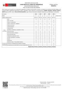 Constancia de Logros de Aprendizaje - Educación Secundaria