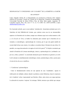 23. Resonances and connections: the "places" of Semiotics from Lotman's point of view - 23. Resonancias y conexiones: los "lugares" de la Semiótica a partir de Lotman