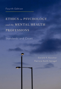 Ethics in Psychology & Mental Health Professions: Standards & Cases