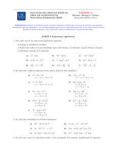 Taller de Matemáticas Fundamentales: Álgebra y Factorización