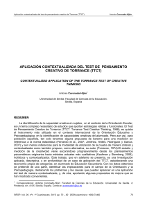 Aplicación contextualizada del TESC de pensamiento creativo de Torrance (TTCT)