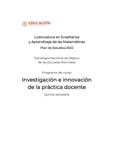 Innovación e investigacion de practica docente