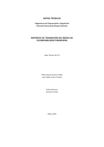 Matrices de Transición del Índice de Vulnerabilidad Financiera