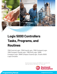 Logix 5000 Controllers: Tasks, Programs, Routines Manual