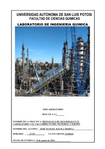 Prelaboratorio: Seguridad y Uso de Equipo en Ingeniería Química