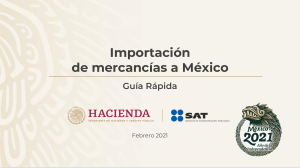 Importacion de mercancias a Mexico Israel y Turquia