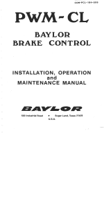 Baylor PWM-CL Manual