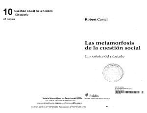 Castel - Las metamorfosis de la cuestión social