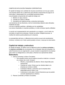 CAMPOS DE APLICACIÓN FINANZAS CORPORATIVAS