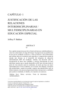 Relaciones Interdisciplinarias en Educación Especial