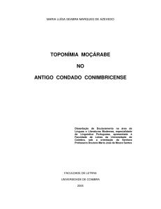 Tese doutoramento Maria Luísa Azevedo Toponimia mocarabe em Coimbra
