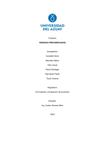 Veredas Prefabricadas: Perfil de Proyecto de Ingeniería Civil