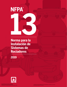 NFPA 13: Instalación de Sistemas de Rociadores (2019)