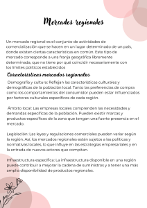 Mercados Regionales, Comercio y Estrategias