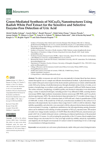 Green-Mediated Synthesis of NiCo2O4 Nanostructures Using  Radish White Peel Extract for the Sensitive and Selective  Enzyme-Free Detection of Uric Acid