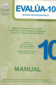 Manual EVALÚA-10: Batería Psicopedagógica para Educación Media