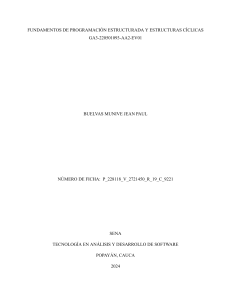 FUNDAMENTOS DE PROGRAMACIÓN ESTRUCTURADA Y ESTRUCTURAS CÍCLICAS GA3