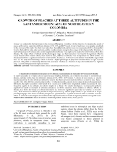 Peach Growth at Different Altitudes in Colombia