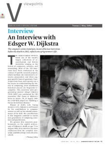 Edsger W. Dijkstra Interview: A Programmer's Life