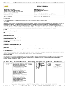 Informe de Fisioterapia: Emma Largo de Carmona