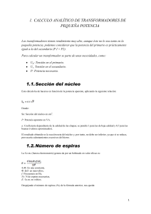 CALCULO ANALITICO DE TRANSFORMADORES DE 