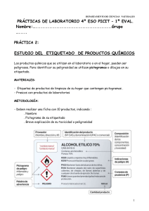 xPráctica 2 Etiquetado productos químicos