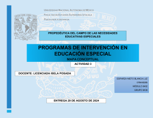 Programas de Intervención en Educación Especial