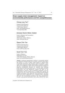 GSCM Impact on Environmental Performance & Competitiveness