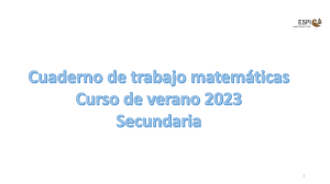 CUADERNO DE TRABAJO VERANO 2023 MATEMATICAS