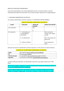 Análisis de Oraciones Subordinadas Sustantivas