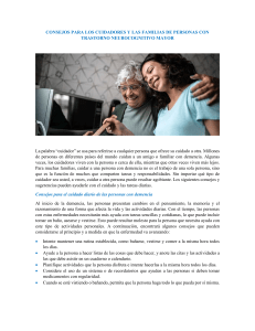 CONSEJOS PARA LOS CUIDADORES Y LAS FAMILIAS DE PERSONAS CON DEMENCIA