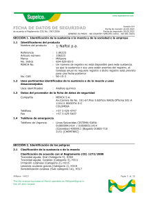 FDS 1-Naftol p.a. Millipore: Seguridad y Manejo Químico