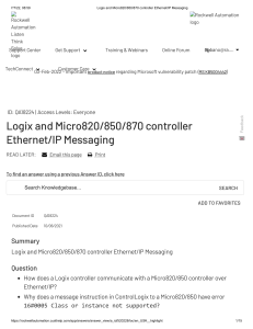 Logix and Micro820 850 870 controller Ethernet IP Messaging