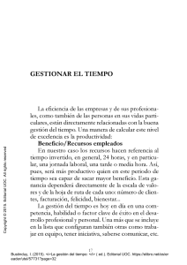 La gestión del tiempo. CAP-Gestionar el tiempo