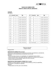 4ºBásico Ensayo Simce Lenguaje Oficial PAUTA DE CORRECCION