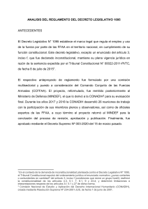 Análisis Reglamento Decreto Legislativo 1095 - Perú