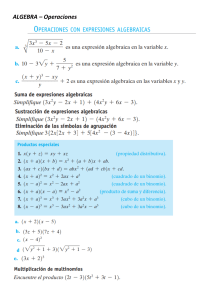 4. ALGEBRA - Operaciones