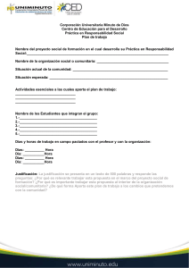 Plan de Trabajo: Práctica en Responsabilidad Social