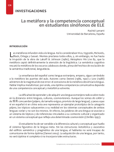 Metáfora y competencia conceptual en ELE: Estudiantes sinófonos