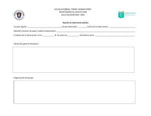 Formulario de Reporte de Observación Práctica Escolar