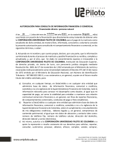 Autorización Consulta Financiera - Universidad Piloto