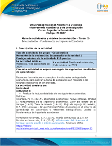 Guia de actividades y Rúbrica de evaluación Tarea 2 - Fundamentos de Ingeniería Económica