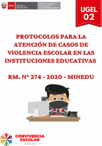 Protocolos para atencion de violencia escolar en IE. EXE JAHA