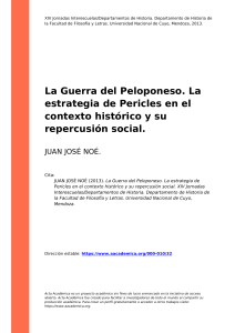 JUAN JOSE NOE (2013). La Guerra del Peloponeso. La estrategia de Pericles en el contexto historico y su repercusion social 0