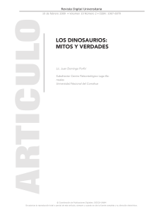 11. Los dinosaurios. Mitos y verdades (Artículo) autor Juan Domingo Porfiri