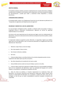 Reglamento y Seguridad Laboratorio Electrónica Industrial