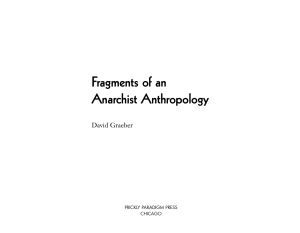 Anarchist Anthropology: Fragments by David Graeber