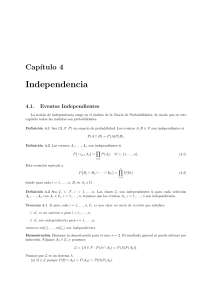 Capítulo 4: Independencia, Teoría de probabilidades