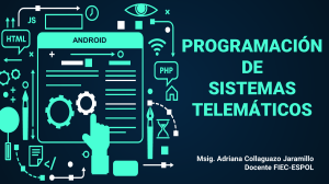 Programación de Sistemas Telemáticos: Tecnologías Web y Redes